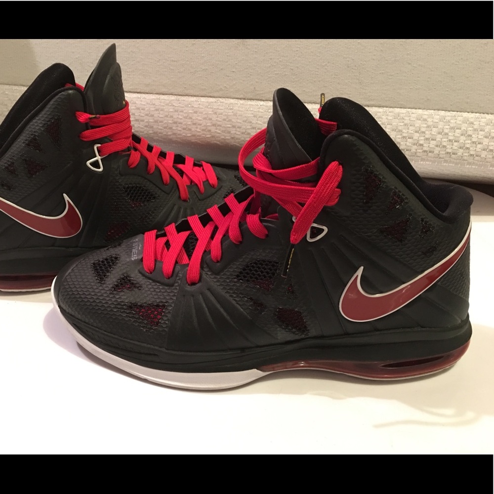 Nike Lebron James VIII 8 PS Black/ Sport Red-White